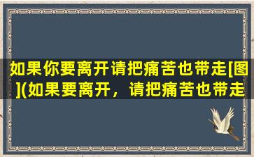 如果你要离开请把痛苦也带走[图](如果要离开，请把痛苦也带走，告别留下快乐)